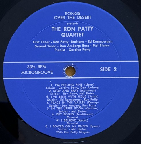The Ron Patty Quartet album “Songs Over The Desert” VG+ - Picture 6 of 6