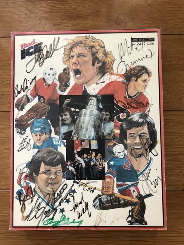 Philadelphia Flyers Stanley Cup and USA Hockey Miracle On Ice Autographed Canvas - Picture 2 of 9