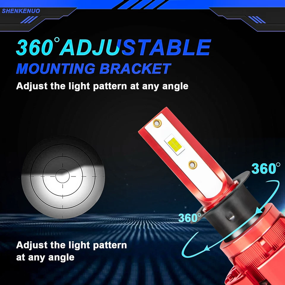 4x H1 para Nissan 350Z 2003 2004 2005 faros LED luces altas 6000K bombillas Foto 3 de 4