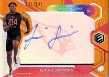 2020 Panini Elements Future Signs Orange #13 Isaiah Simmons Auto /149 - NM-MT