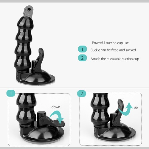Suction Cup Adjustable Arm Flexible Mount With 1/4" Screw For Gopro Hero 12/11 - Picture 3 of 13