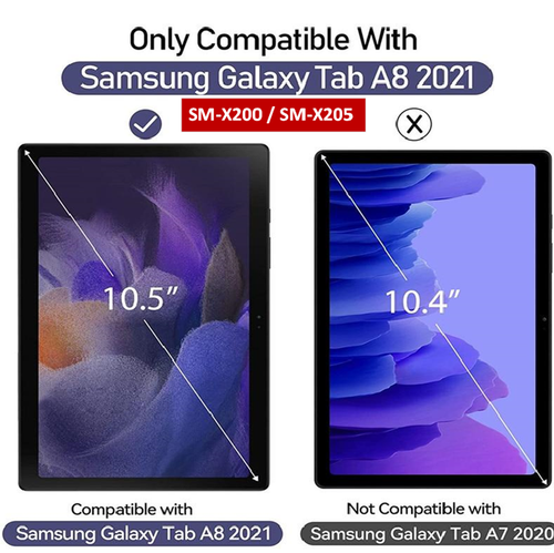 2 Pack Clear HD Screen Protector For Galaxy Tab A8 10.5" (2021) SM-X200 / X205 - Picture 2 of 5