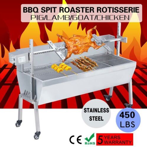 Outdoor BBQ Roaster Charcoal Lamb Hog Roast Grill 110V Stainless Steel - Picture 10 of 18