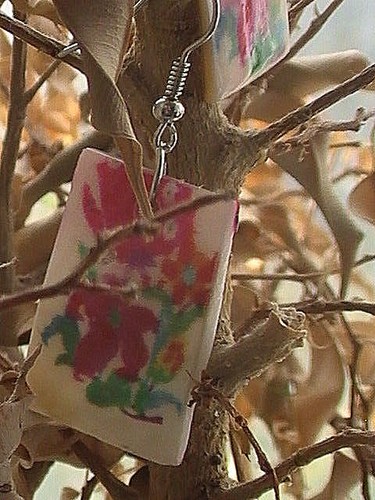 native american shell necklace earring set hand painted BLESSED NATURE BUTTERFLY - Picture 11 of 12