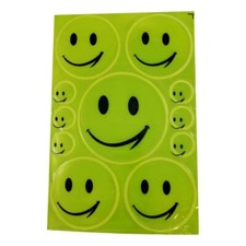 Set de 11 X Autocollants Emoji Réfléchissants Ronds Emoticone 3 Diamètres