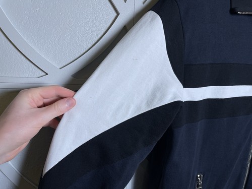 Men’s Balmain Logo Zip Track Athletic Jacket Cotton Blue/White - Size Medium - Picture 19 of 20