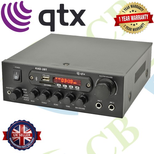 QTX KAD 2BT DIGITAL STEREO AMPLIFIER WITH BLUETOOTH 55W TUNER USB SD 