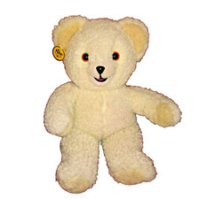 Vtg Russ SNUGGLE BEAR Cream Sherpa 16in Large Plush 1986 Plastic Tag Lever Bros