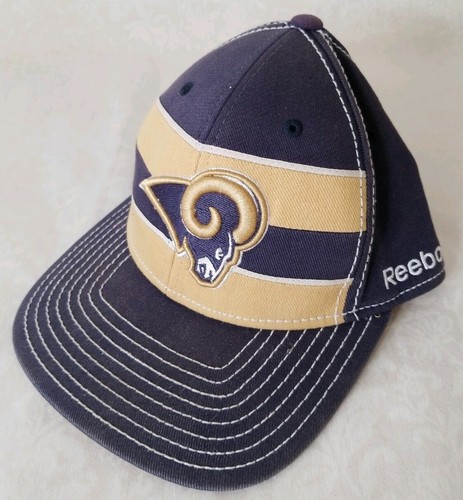 Old St Louis Rams NFL Reebok On Field Hat Cap Fitted L/XL Cotton Blend Blue - Picture 8 of 12