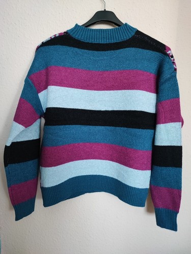 Toller Pullover, Blumen, Gestreift, Italienische Mode, 40,42,44, Winter - Bild 2 von 2