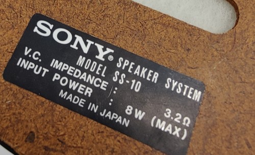 Very Rare Sony SS-10 Vintage Speakers - Excellent Condition - Picture 7 of 7