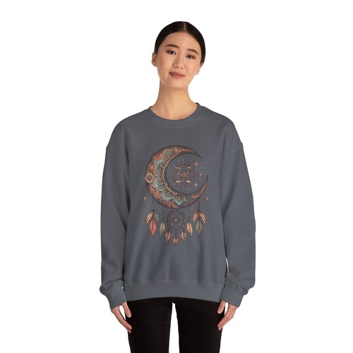 Sudadera Crescent Moon Dreamcatcher Hippie Boho Cuello Redondo, Sudadera Música - Imagen 37 de 57