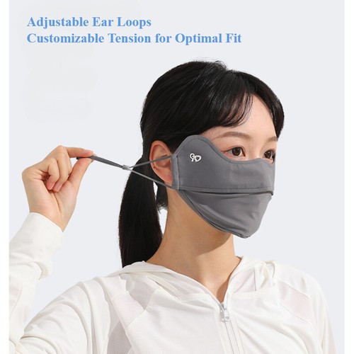 Maschera Copri Viso UV Estiva UPF50+ Nylon Traspirante Maschera Solare con Protezione Occhi - Foto 12 di 28
