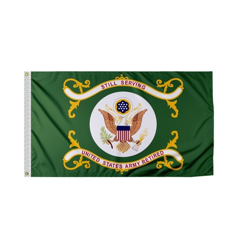 Promo Patriots US Army Retired Flag - USA Veteran Flag - Printed 200D Nylon - Picture 12 of 72