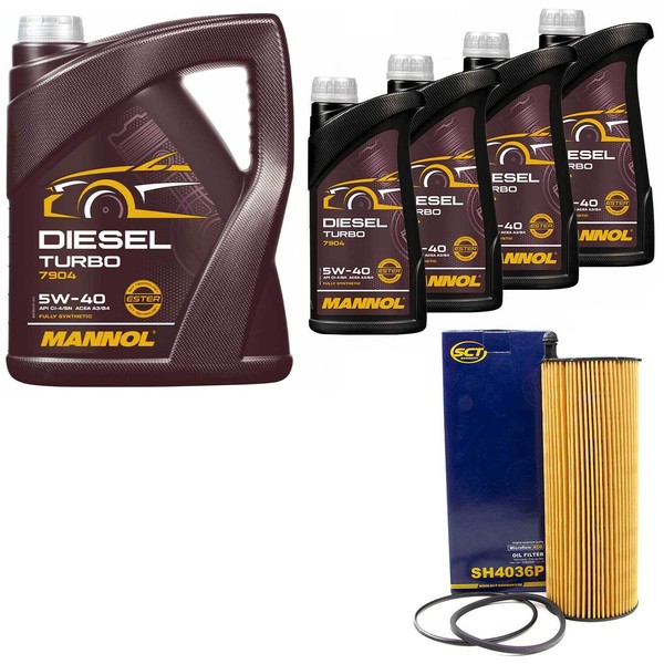 MotoröL Set Mannol Energy Combi LL 5W-30 9 Liter + ÖLfilter FüR Audi Porsche VW-image