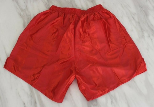 Puma Red Shiny Football Running Nylon 80s Short Racing Sports 90s Vintage M - Picture 6 of 6