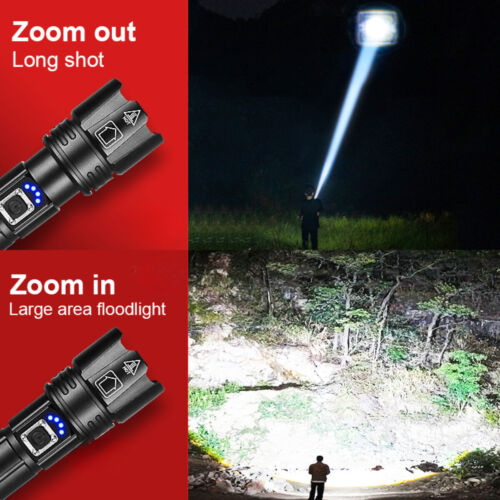 300W White Laser LED Flashlight Tactical Torch Rechargeable Light Camping Hiking - Picture 6 of 14