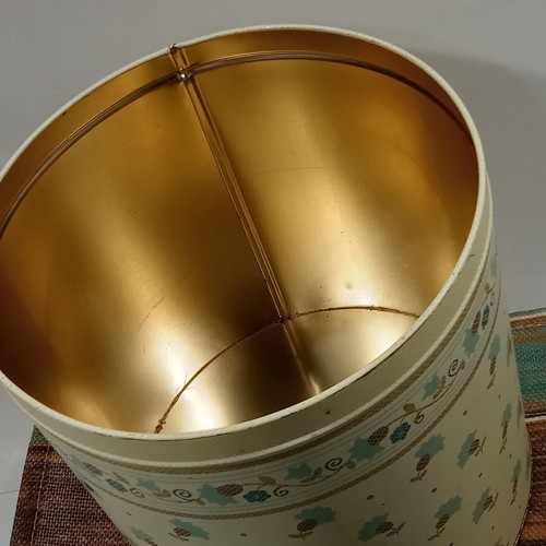 Richard Hoffman CANISTER Cesto Latta Floreale Blu Marrone Motivo Ananas Country - Foto 8 di 14