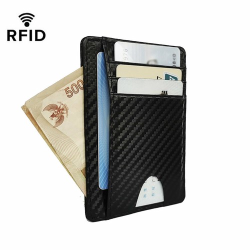 RFID Blocking Purse Flip Leather Wallet Slim Credit Card Holder Mens Money Clip - Picture 7 of 10