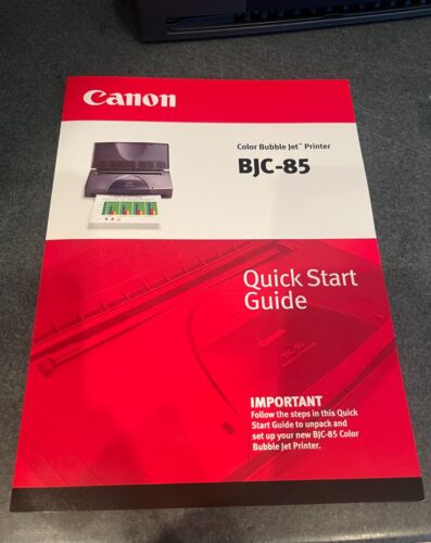 Canon BJC-85 K10190 Color Bubble Jet Color Printer W/ Power Adapter/Cords Manual - Picture 7 of 15
