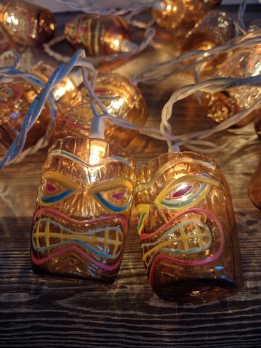 2 Strands Of TIKI LIGHTS Indoor & Outdoor String 11 Ft, 10 Lights Each By Amscan - Picture 2 of 5