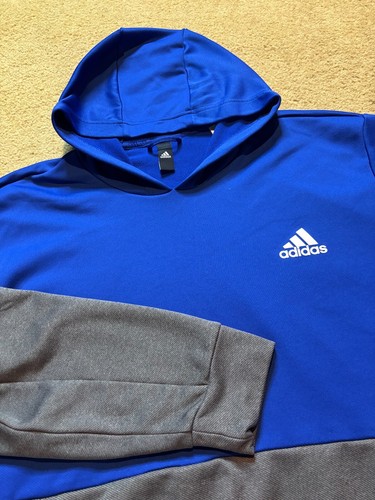 Adidas Polyester Long Sleeve Colorblock Hoodie Hooded Pullover Sweatshirt 2XL - Picture 4 of 5