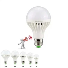 E27 Motion Sounds Sensor Light Bulbs Activated Dusk to Dawn Security Light