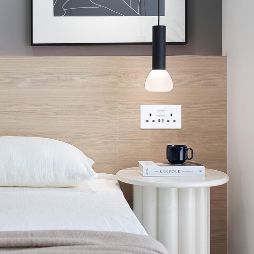 JIMEIDA 5 Pack Double 5 Pack,Double Socket with Type-A and Type-C, White - Picture 3 of 6
