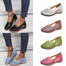 Summer Women Closed Toe Orthopedic Comfy Hollow Out Sandals Low Wedge Sandals