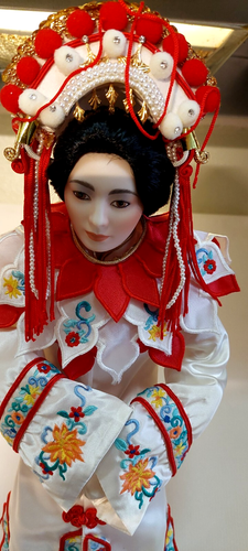 Franklin Mint Heirloom Dolls Mariko the Japanese Bride with COA & Headress 22" - Picture 2 of 10