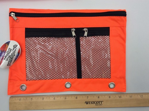 Inkology Pencil Binder Pouch for 3 Ring Binder w/ Zipper & Clear Window, 3/PACK - 第 6/7 張圖片