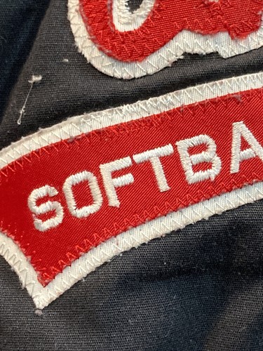 VTG Lady Panthers Softball Team Snap Jacket Coat Sz Women’s L Red Black USA made - Picture 4 of 17