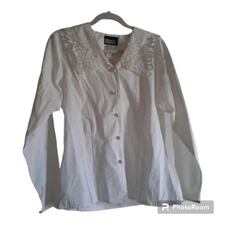 Vtg Carry Back Ltd. Lace Peter Pan Collar Blouse