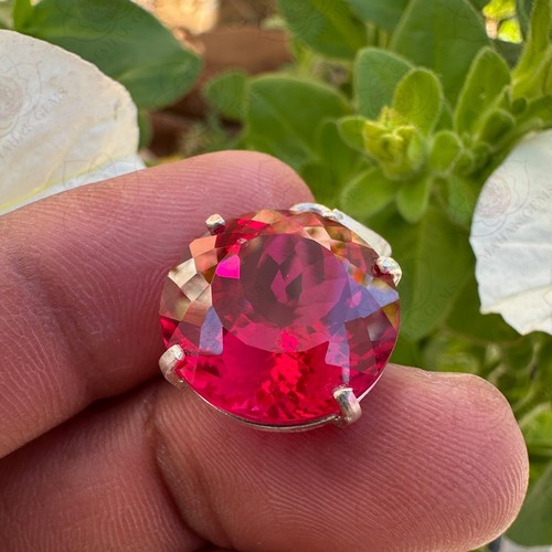 Natural 28.50 CT Certified Red Ruby Loose Gemstone 925 Sterling Silver Pendant - Picture 4 of 8