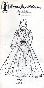 1:12 scale Emanjay Dollhouse Doll Clothes Pattern #2140 Little Women /"Jo/" //UNCUT