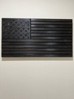 New Black Painted American Wooden Flag Made Of Solid Natural Best Patriotic Gift