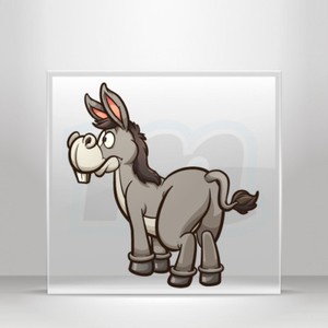 Decals Stickers Happy donkey cartoon farm animal Vehicle A19 3W894