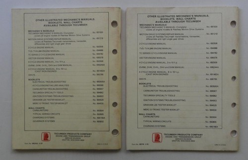 5x Tecumseh Engines Mechanic's Handbooks 4-Cycle & Overhead Valve Engines - Picture 3 of 8