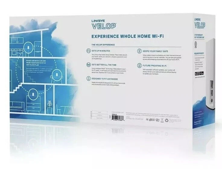 LINKSYS VELOP AC3900 Dual-Band Intelligent WiFi -4500 Sq Ft —Factory Sealed— - Image 4 of 4