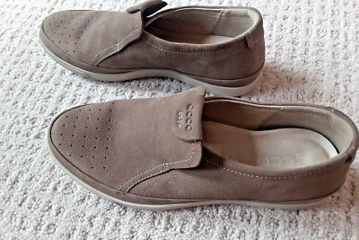 ECCO LEATHER TAUPE SLIP ON COMFORT SHOES SIZE 6-6.5