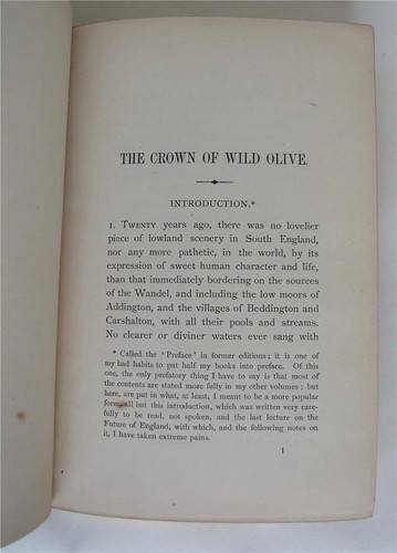 The Crown of Wild Olive, John Ruskin 1886, 4 Lectures on Industry & War - Imagen 3 de 4