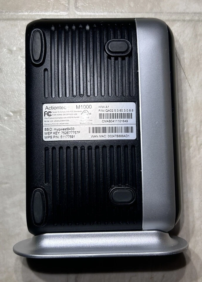 Qwest Actiontec Modem M1000 w/ W1000 Expansion and AC Adapter + Ethernet Cable - Image 2 of 4