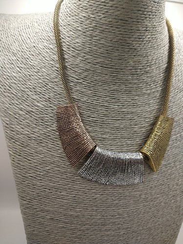 Necklace y2k style modernist - silver gold Rose Gold tone🎁 Birthday Gift