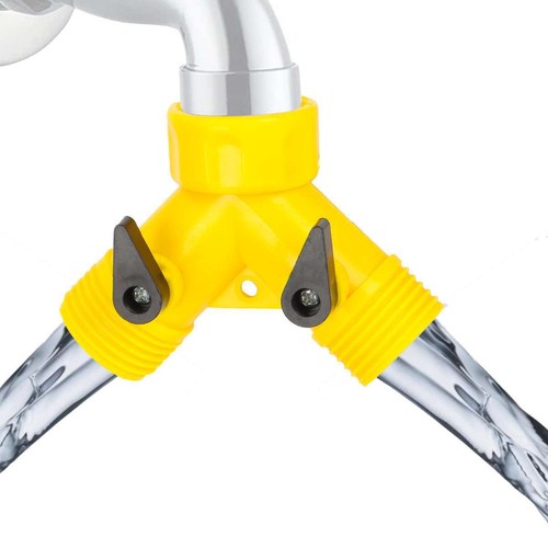 1-6pcs 3/4" Double 2-Way Tap Water Valves Garden Connector Adaptor Hose Splitter - Picture 7 of 15