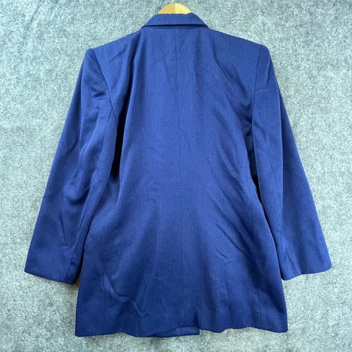 Vintage Oleg Cassini Blazer Womens 6 Blue Double Breasted Career 80s Power - Picture 2 of 7