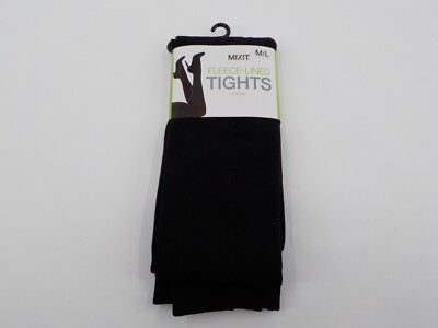 MIXIT PLUSH FLEECE LINED TIGHTS FOOTED SZ M/L BLACK 5'5'' - 5'11'' 125 - 155 LBS
