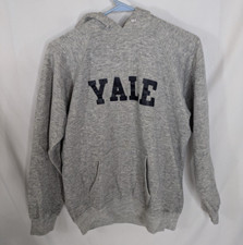 Vtg 80s Yale Champion Hooded Sweatshirt Hoodie USA Made College Cotton Creslan