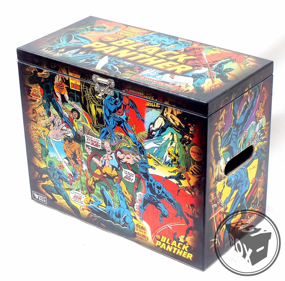Large Comic Book Hard Storage Box Chest MDF Black Panther | eBay