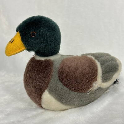 Sound Works Realistic Mallard Duck Plush Stuffed Toy Vintage Doll Needs Repair