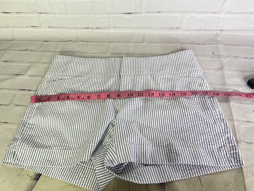 CALVIN KLEIN Vertical Striped Shorts White Blue Nautical Preppy Womens Size 2 - Picture 8 of 12